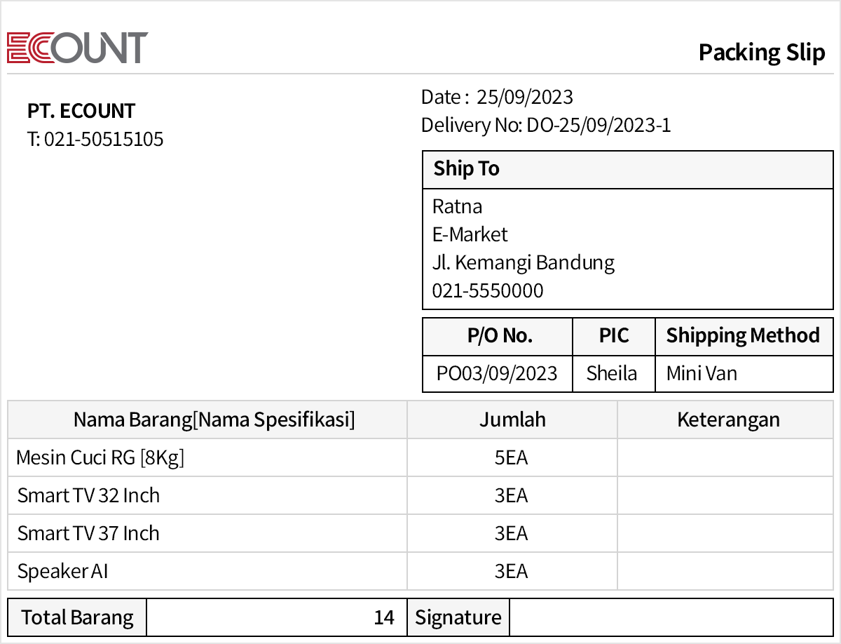 Cukup Input slip Pengiriman, Resi/Surat Jalan Otomatis Dibuat